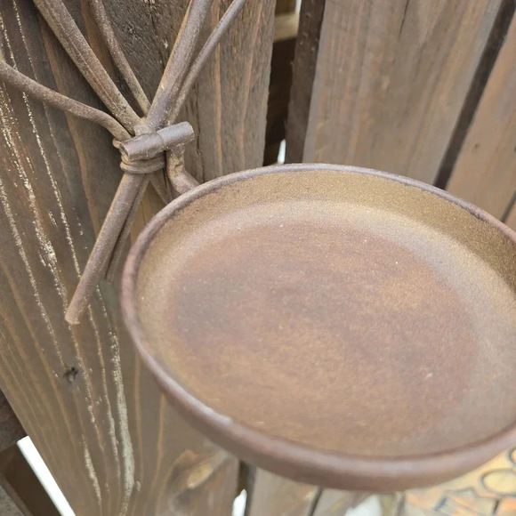 Rustic Metal Cotton Stem Hanging Wall Candle Sconces Pair Farmhouse Decor - Picture 8 of 10